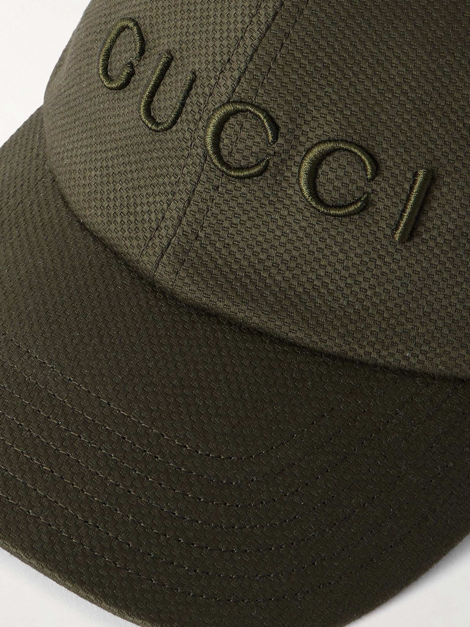 Logo-Embroidered Cotton-Blend Canvas Baseball Cap Green - 4