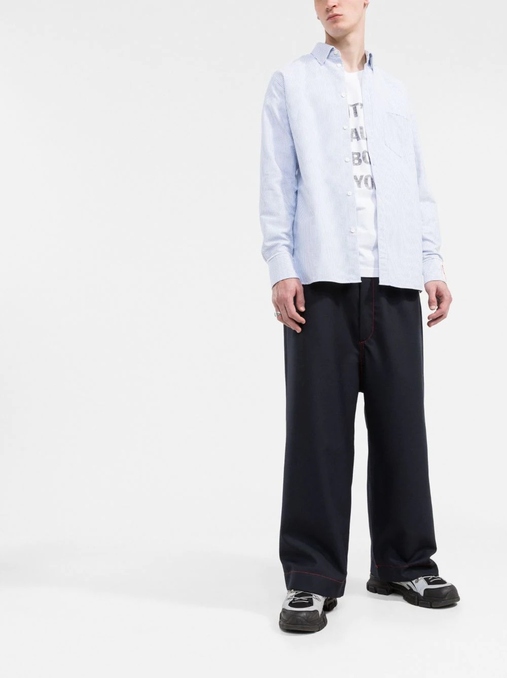 G logo-embroidery striped shirt - 2