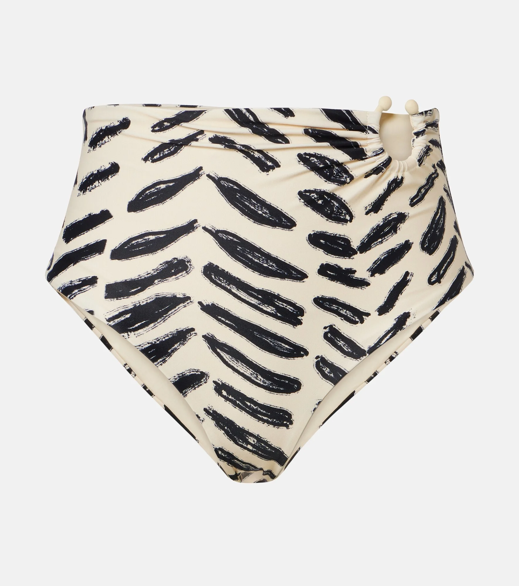 Gathered printed bikini bottoms - 1
