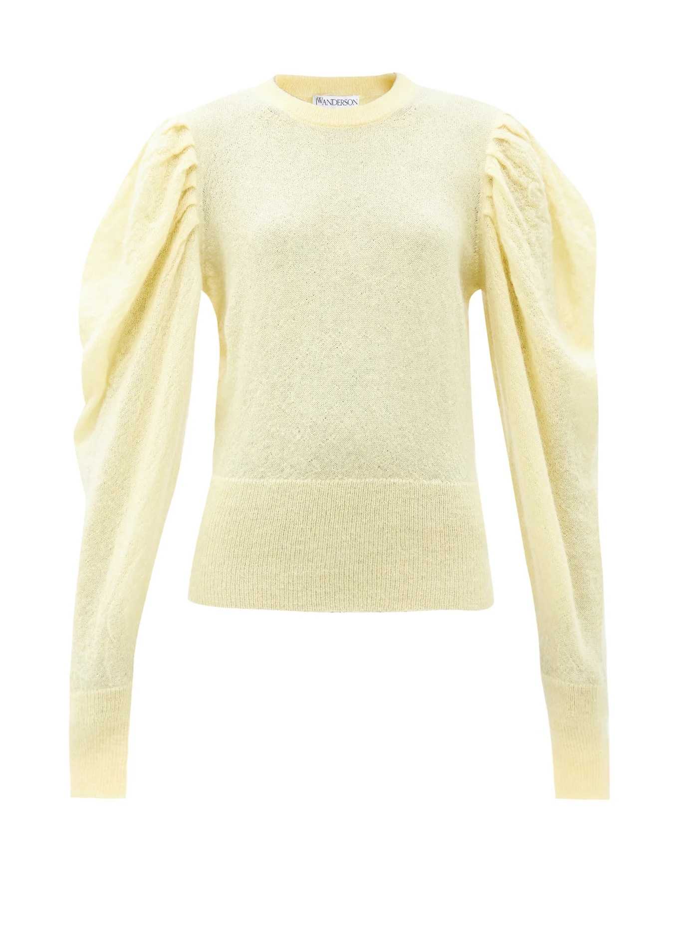 Balloon-sleeve mohair-blend sweater - 1