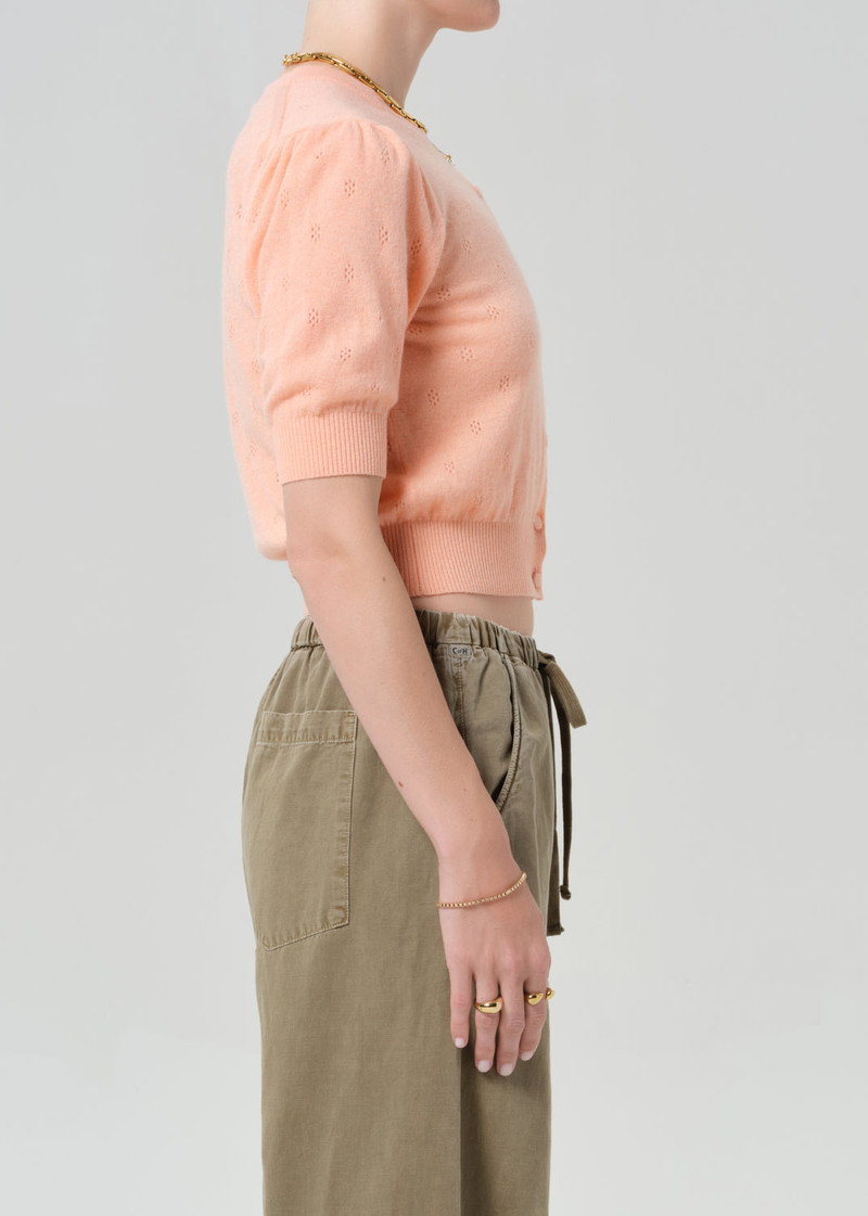Raina Pointelle Cardigan In Creamsicle 4