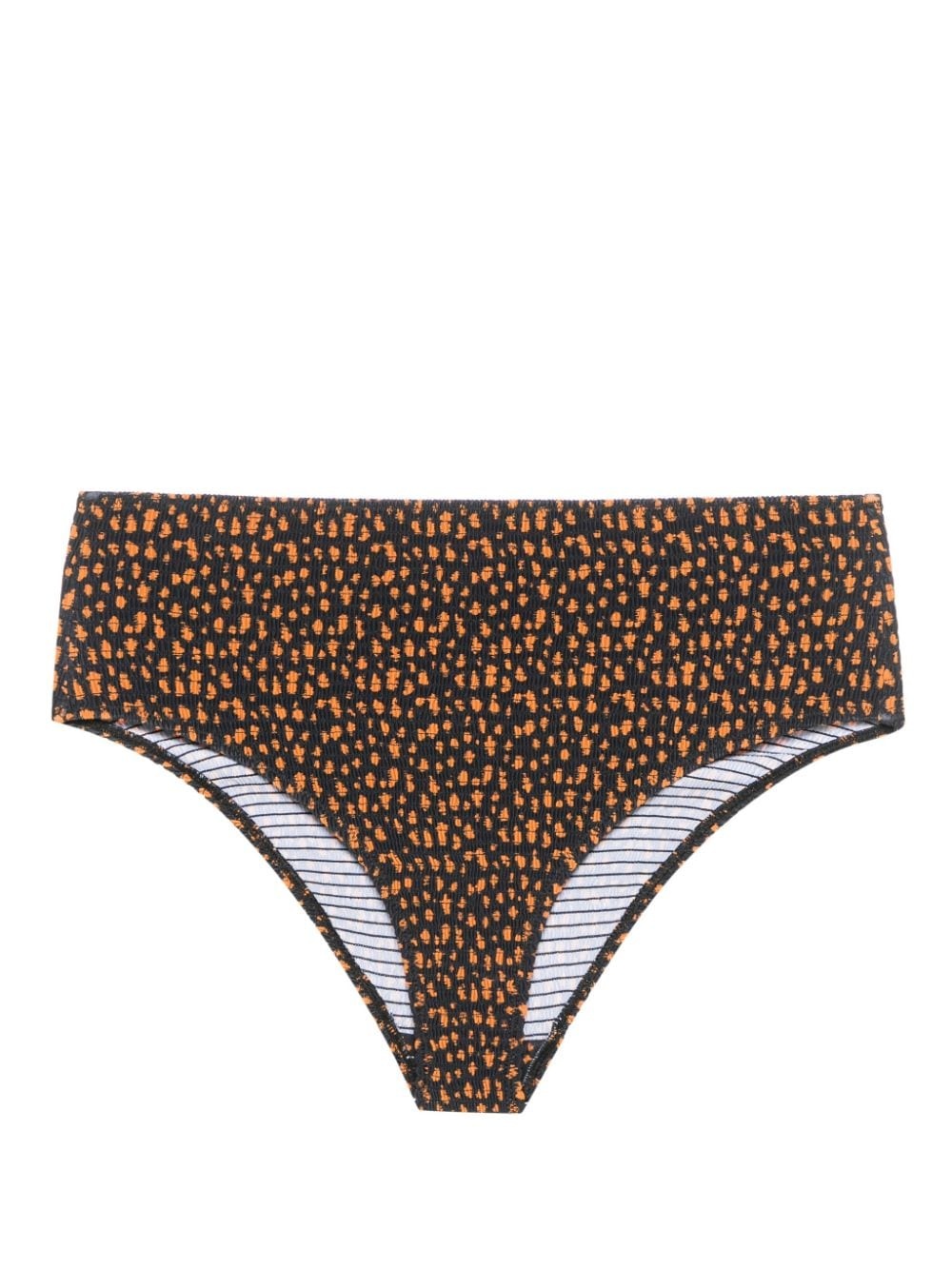 abstract-print shirred bikini bottoms - 1