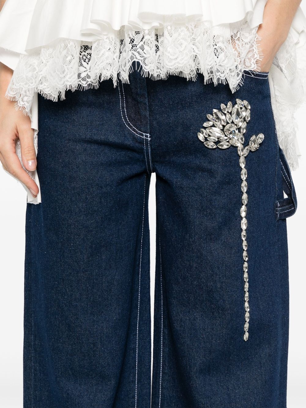 embellished carnation jeans - 5
