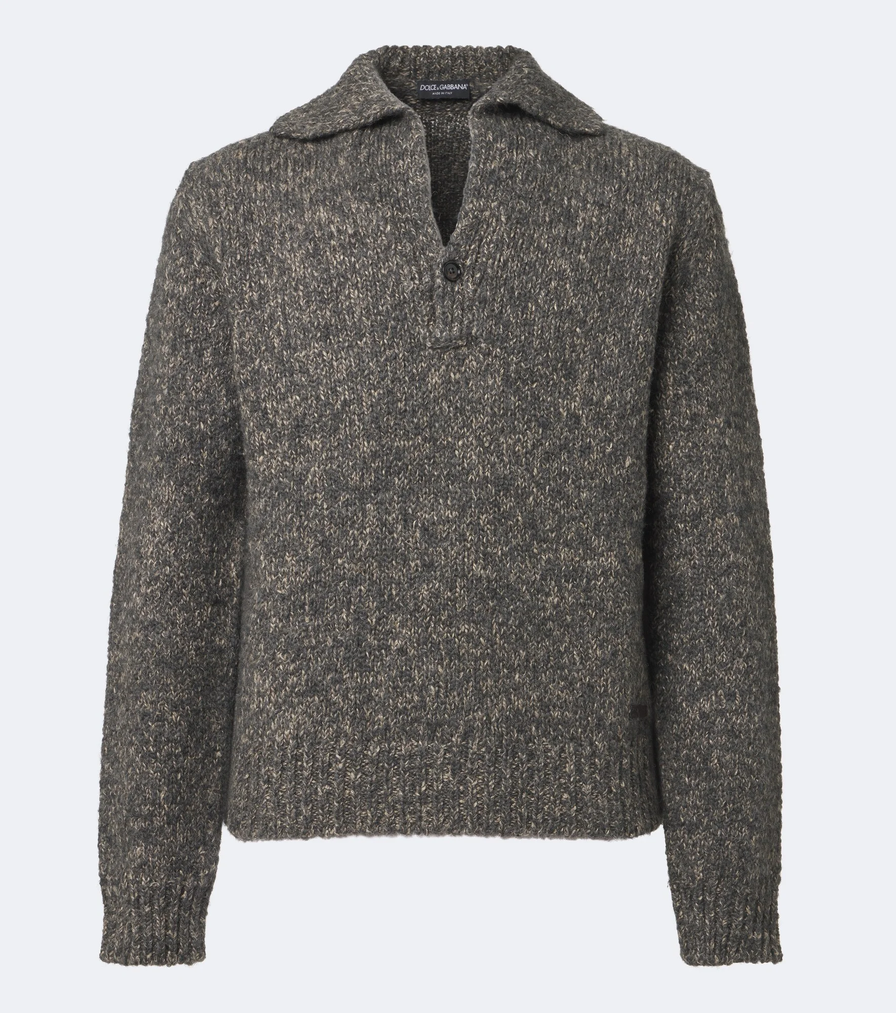 Wool, alpaca, and linen polo sweater - 1