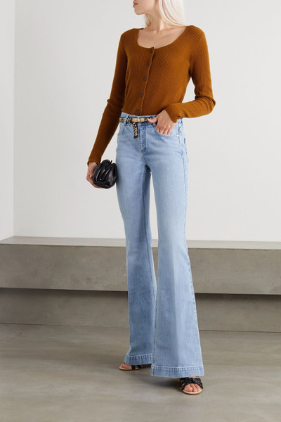 Stella McCartney Salt & Pepper belted mid-rise flared jeans outlook