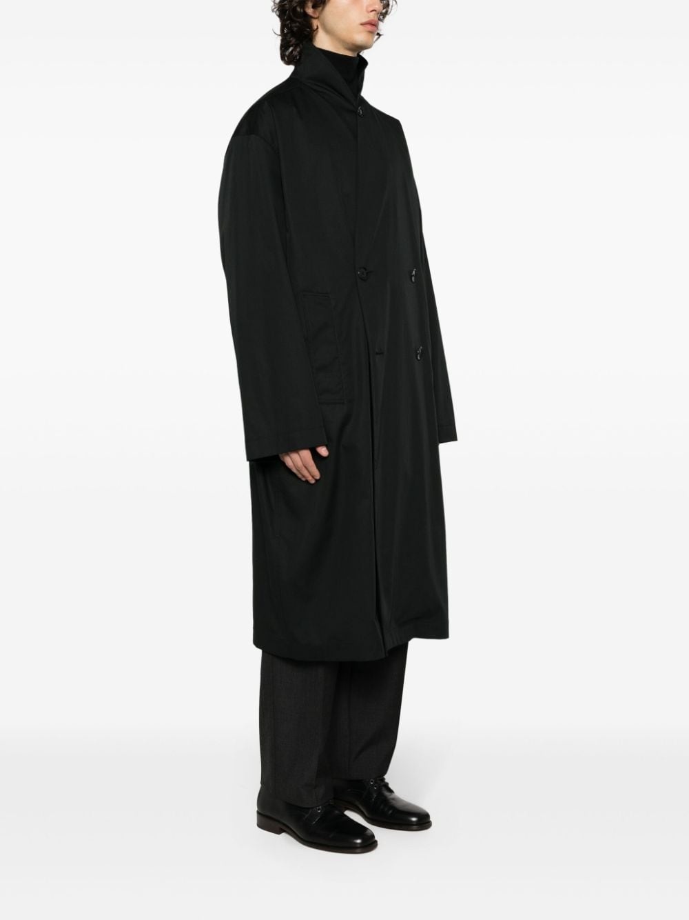 double-breasted cotton trench coat - 3