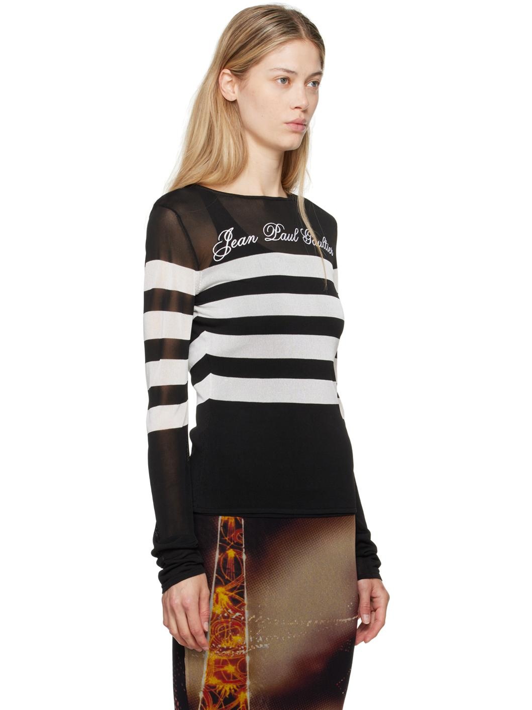 Black & White 'The Knit Signature Marinière' Long Sleeve T-Shirt - 2