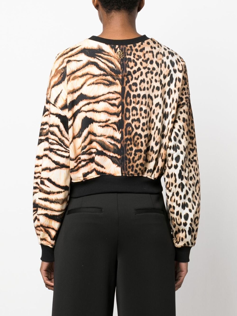 animal-print long-sleeve blouse - 4
