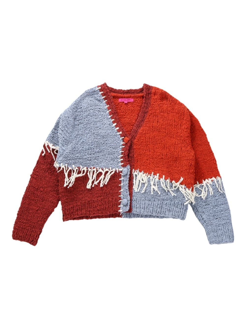 frayed patchwork cardigan - 1