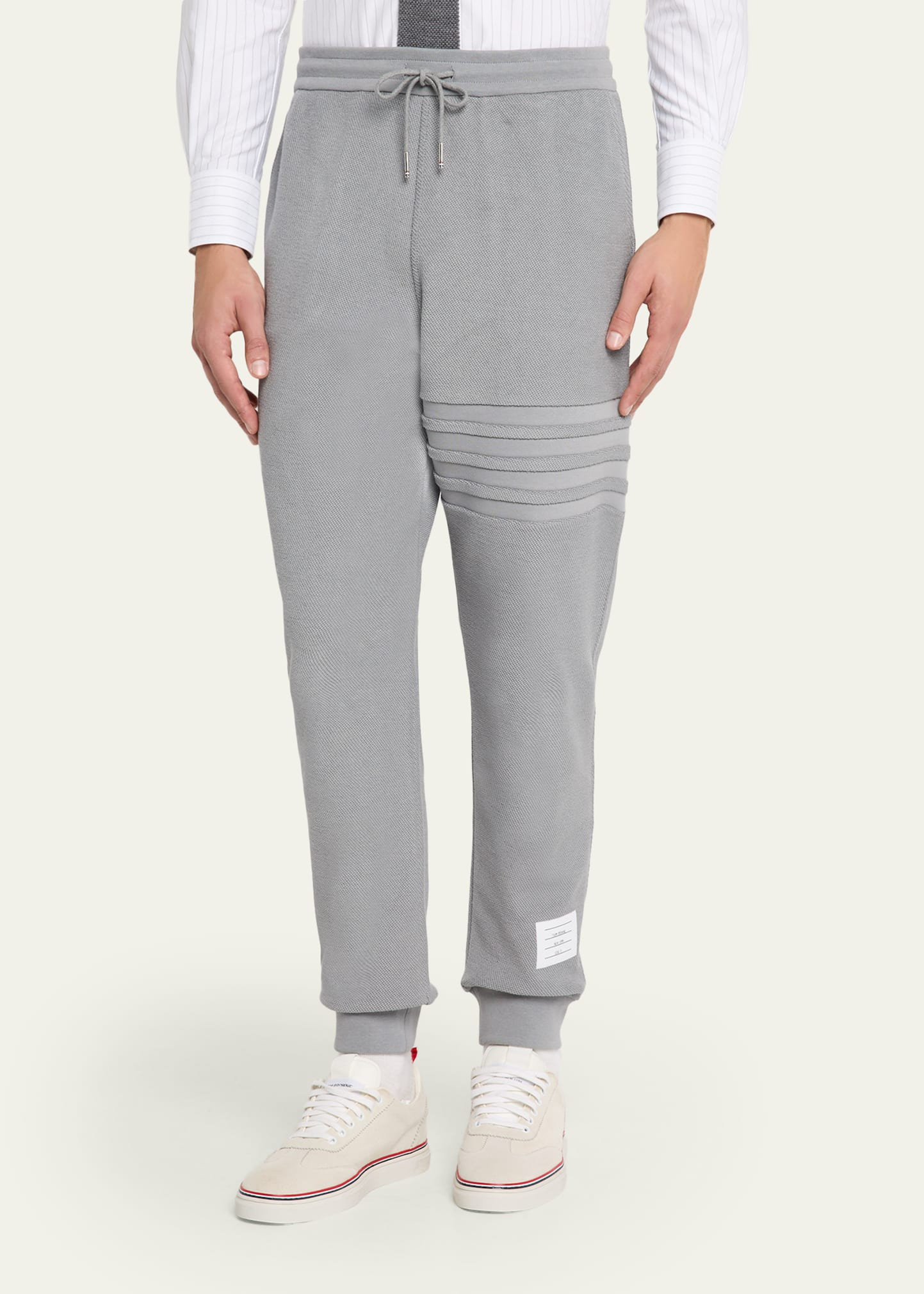 Men's 4-Bar Stripe Cotton Sweatpants - 4