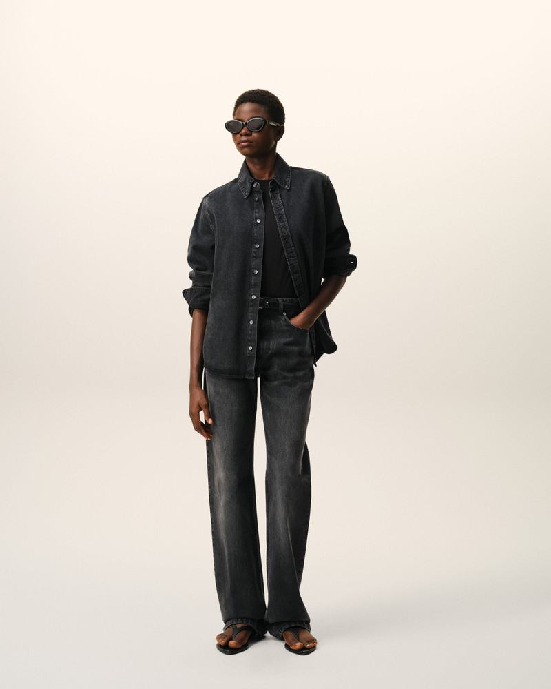 AMI Paris BLACK DENIM COTTON AMI DE COEUR SHIRT outlook