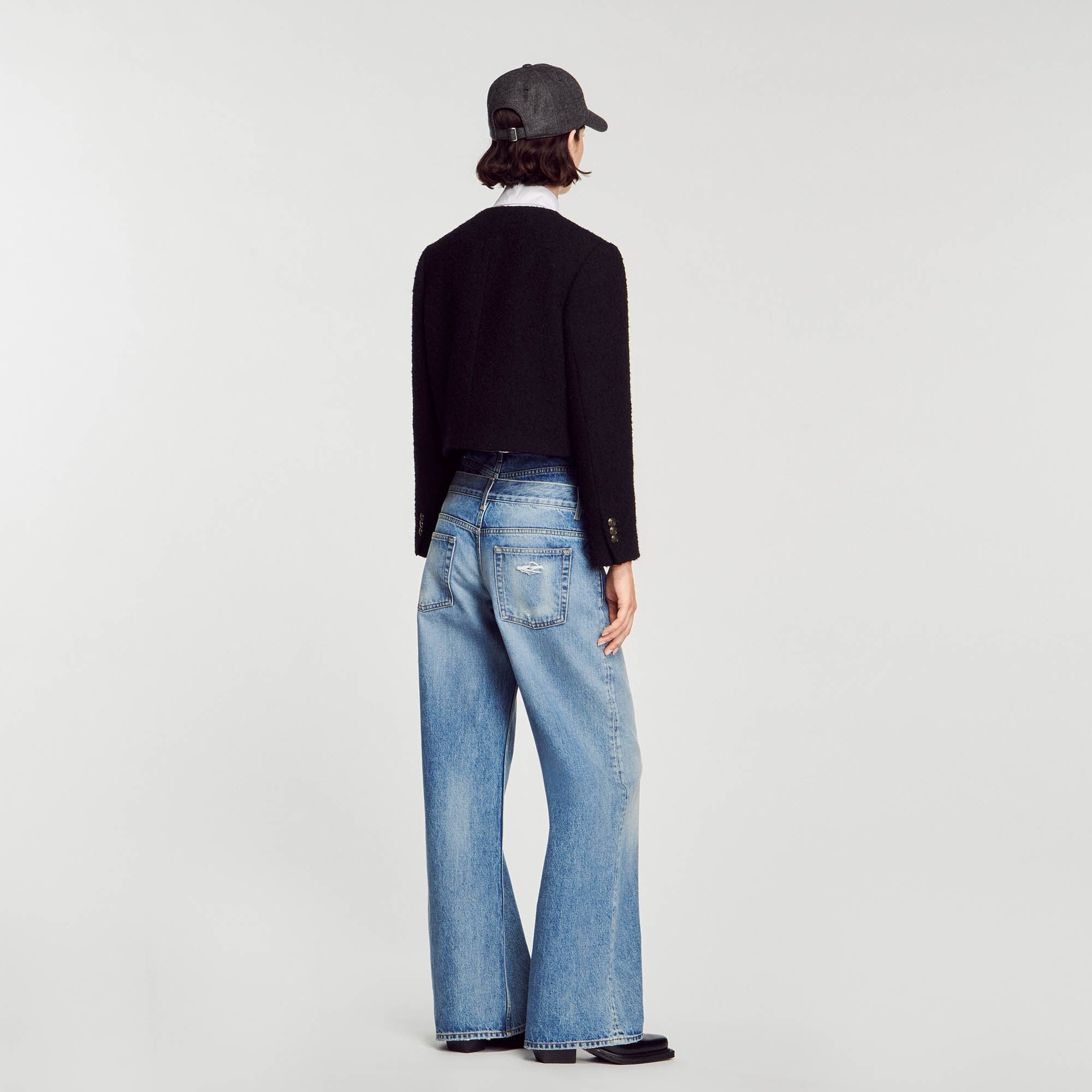 CROPPED BOUCLÉ WOOL JACKET - 6