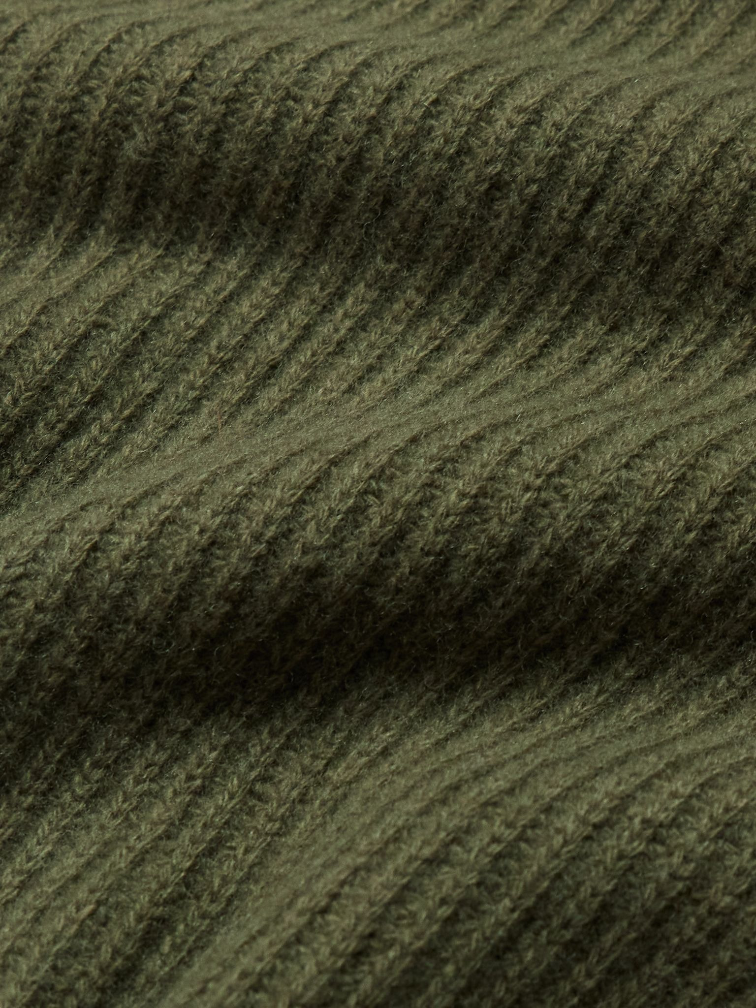 August Ribbed Wool Sweater Green - 4