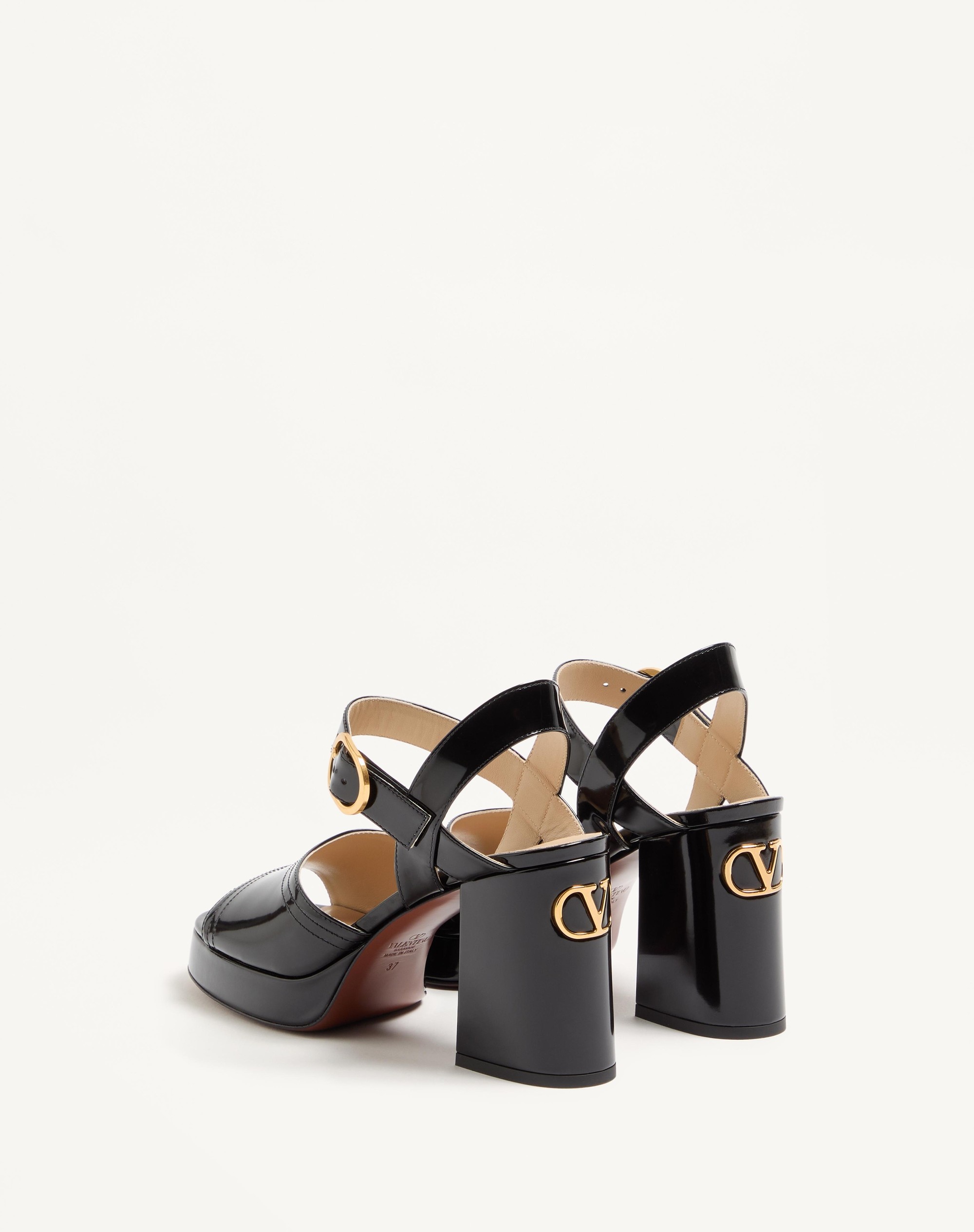 FAWCETTE PLATFORM SANDAL IN POLISHED CALFSKIN 100MM - 5