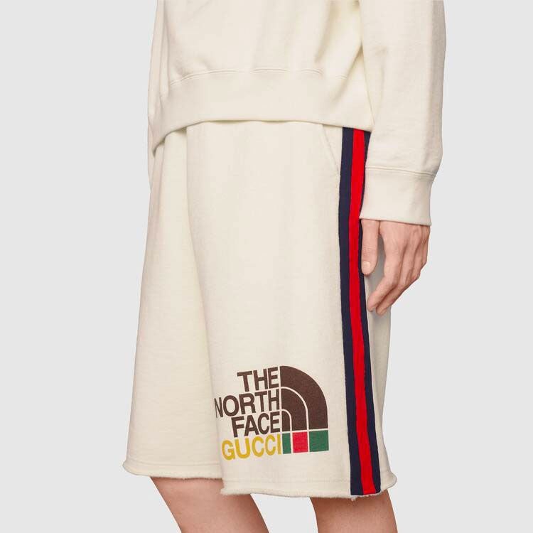 Men's Gucci x THE NORTH FACE Crossover Webbing Printing Cotton Shorts Ivory 651727-XJDIP-9756 - 5