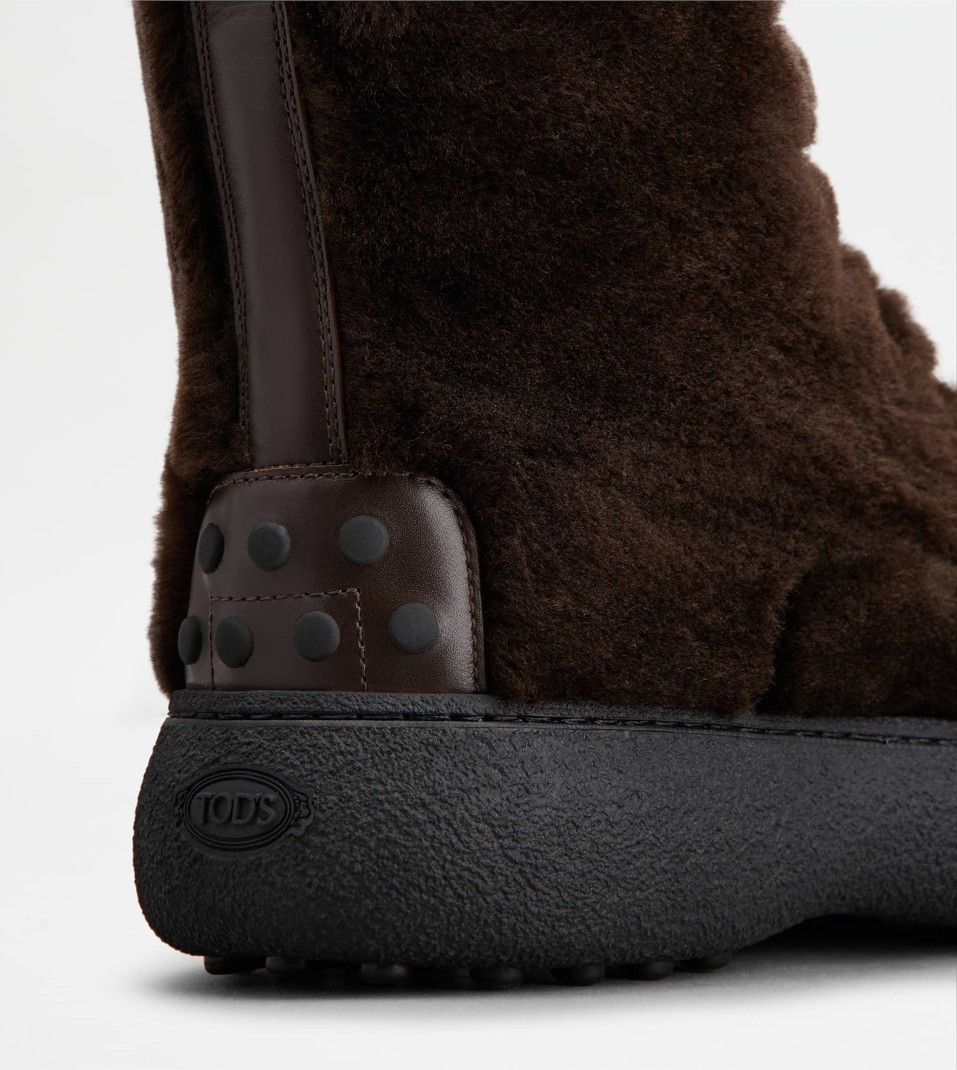 TOD'S W. G. LACE-UP ANKLE BOOTS IN SHEEPSKIN - BROWN - 6