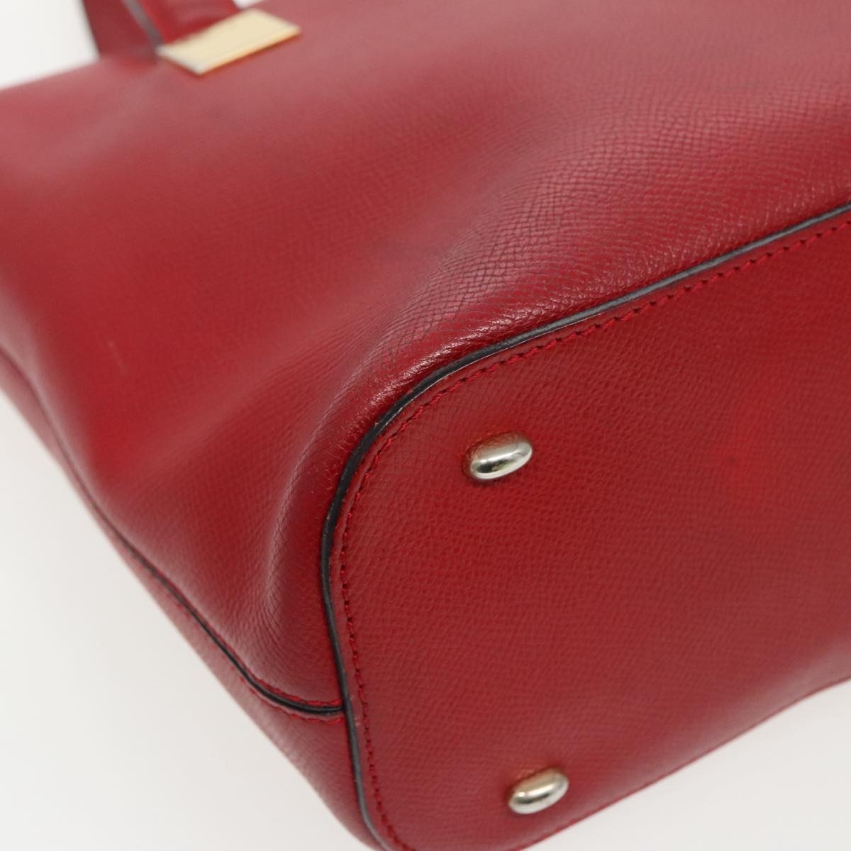 CELINE Hand Bag Leather Red Gold - 14
