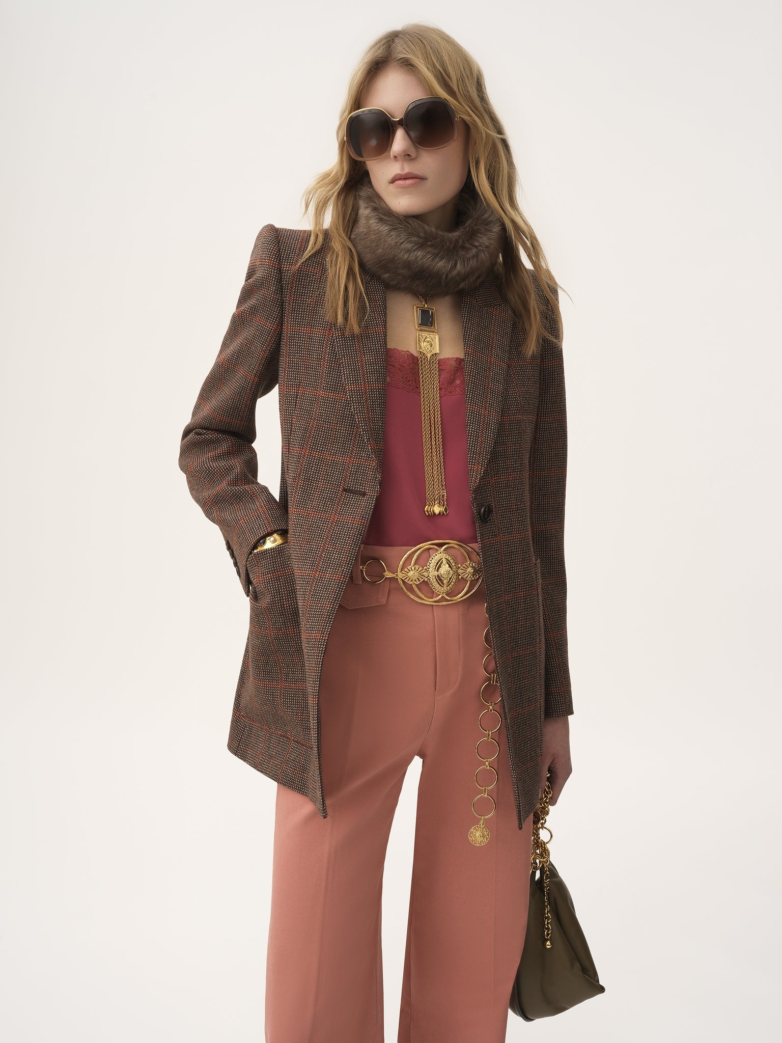 TAILORED JACKET IN CHECK WOOL - 5