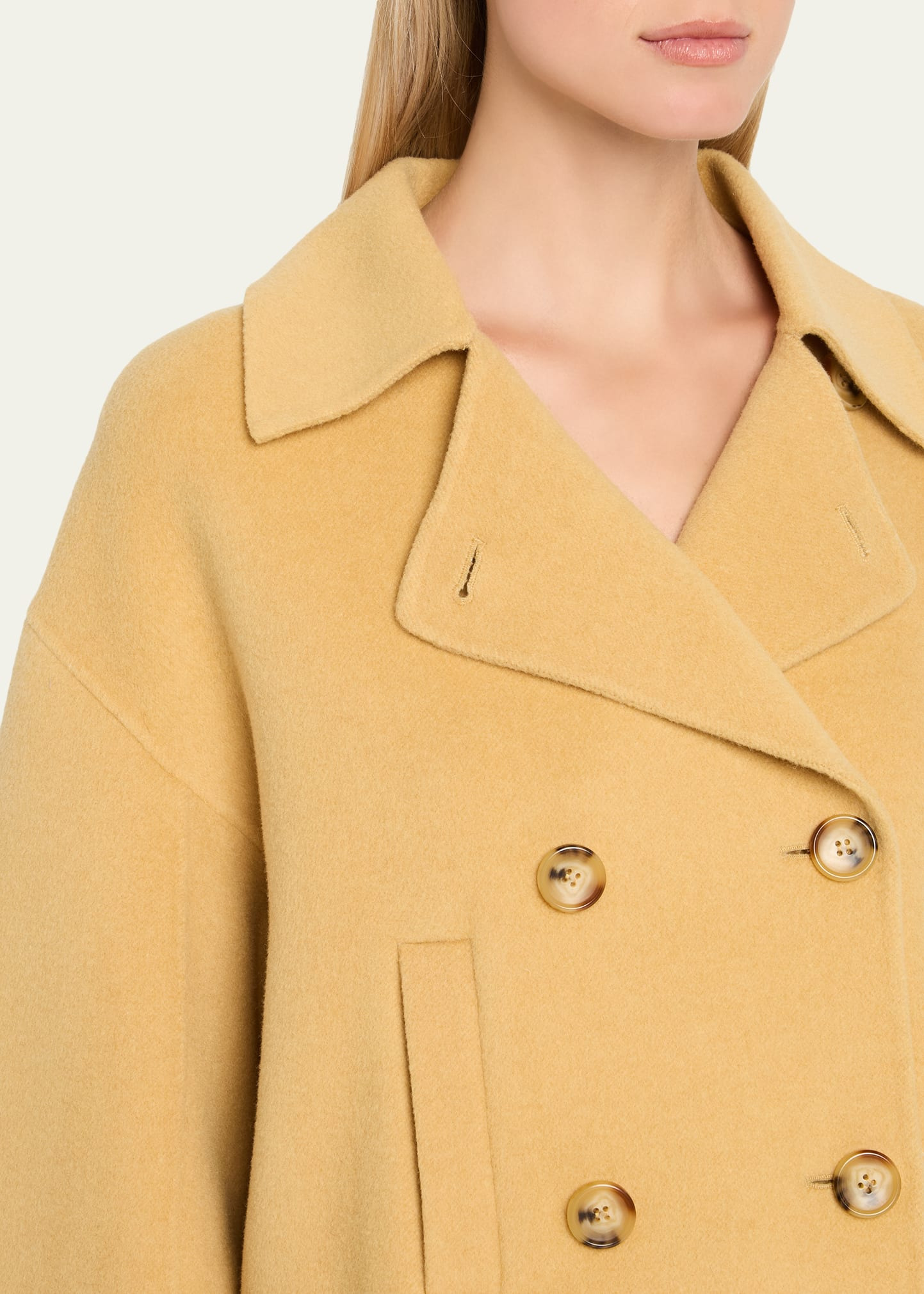Marta Cropped Double-Faced Wool Coat - 5
