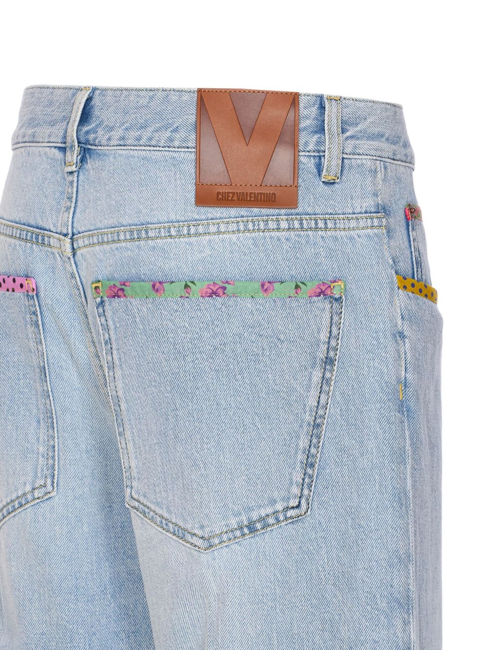 floral-hem embroidered jeans - 3