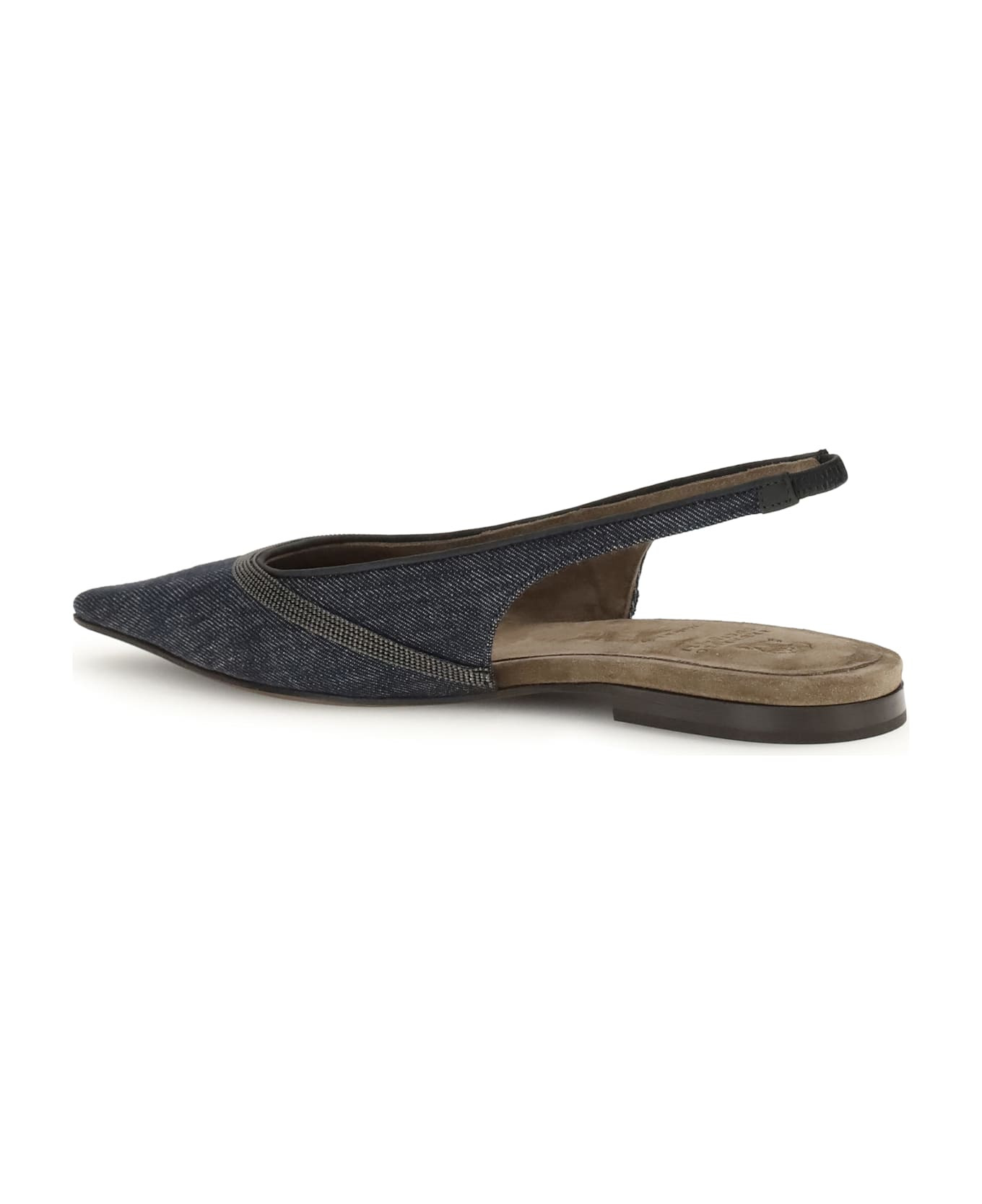 Denim Slingback Ballerinas - 3