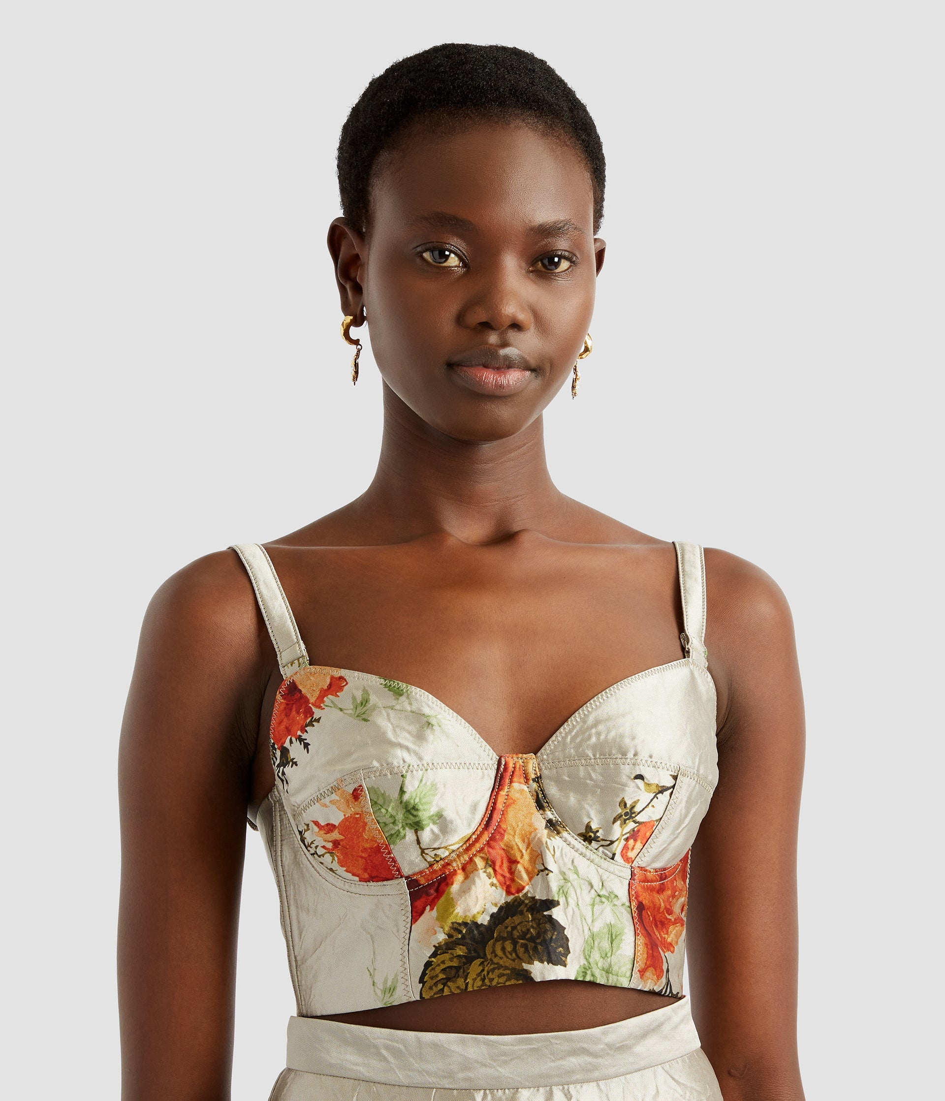 TEXTURED SATIN BRALETTE - 5