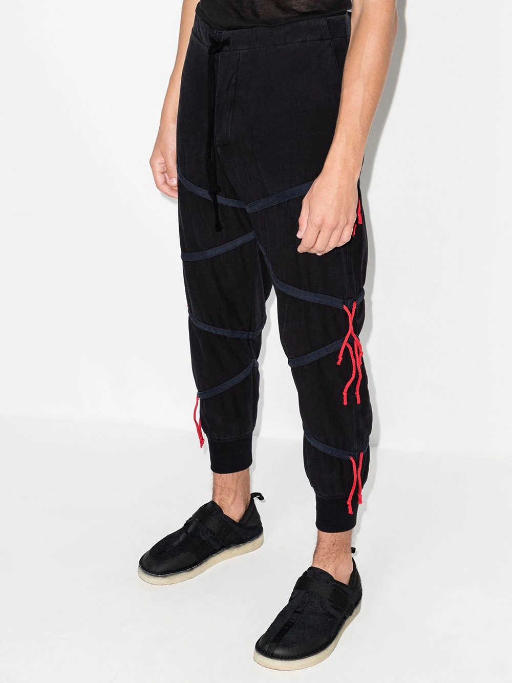 Zig-Zag drawstring panelled track pants - 2