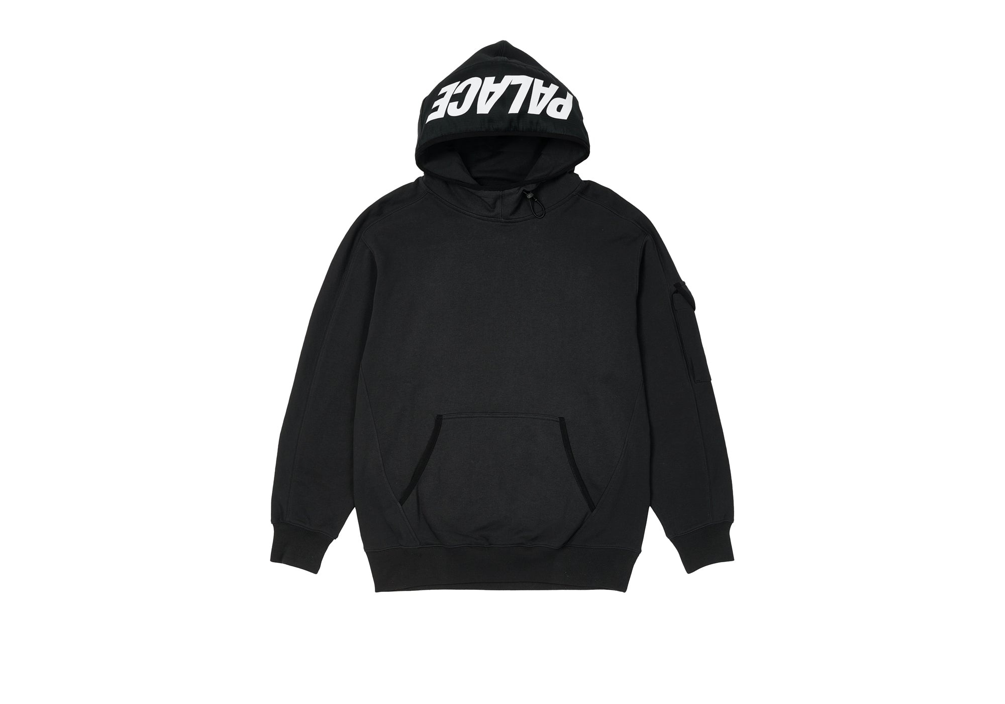 GIANT WOVEN LABEL HOOD BLACK - 1