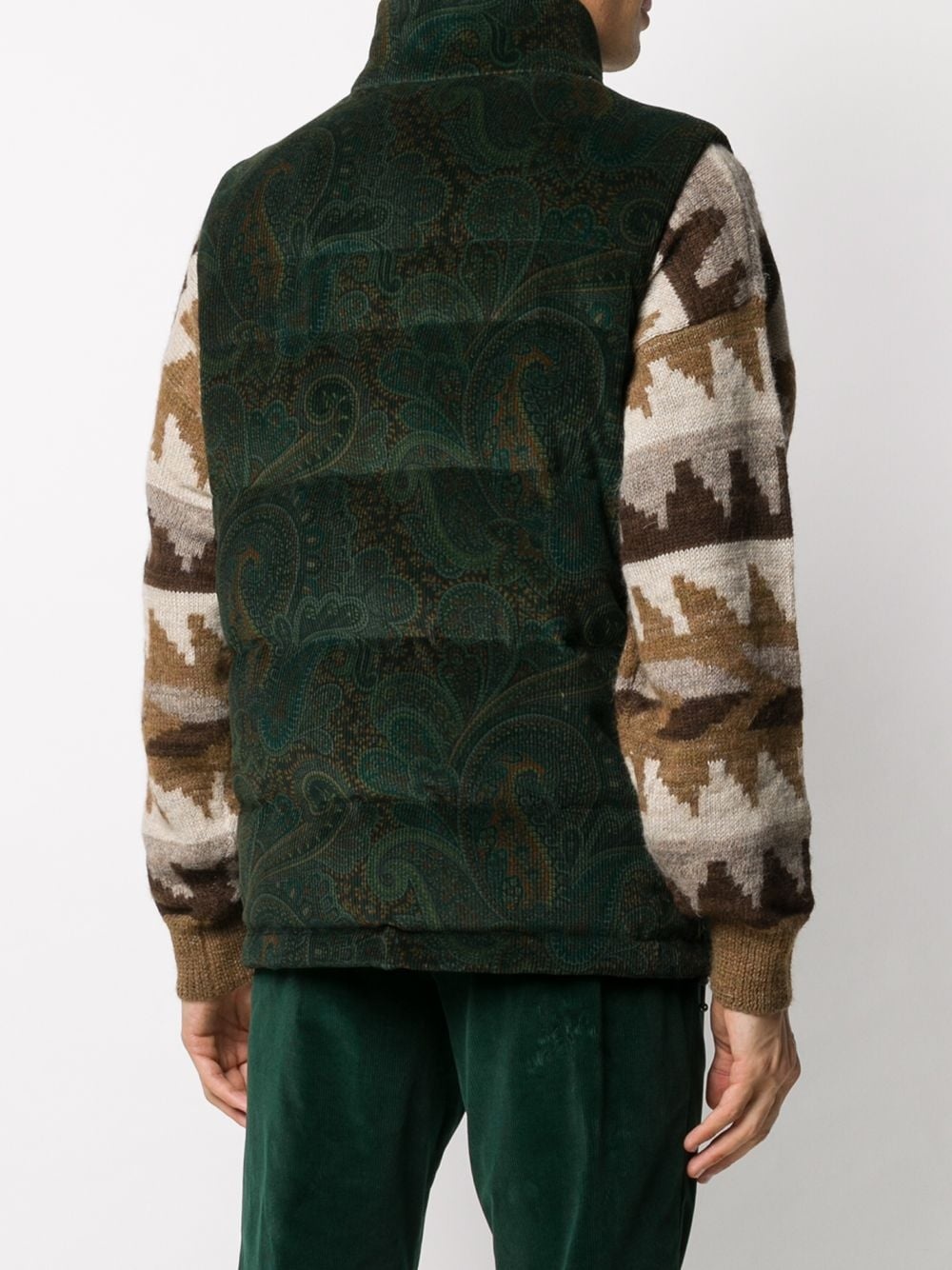 paisley print down gilet - 4