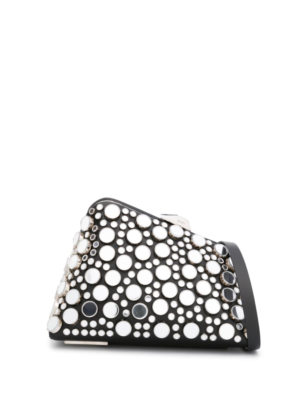 Midnight stud-embellished leather clutch bag - 1