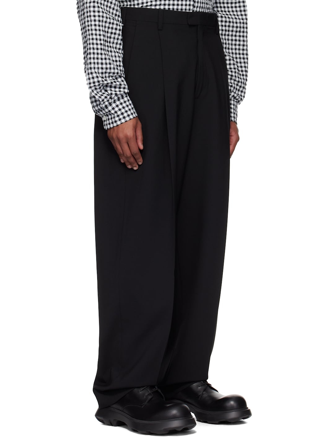 Black Light Wool Trousers - 2
