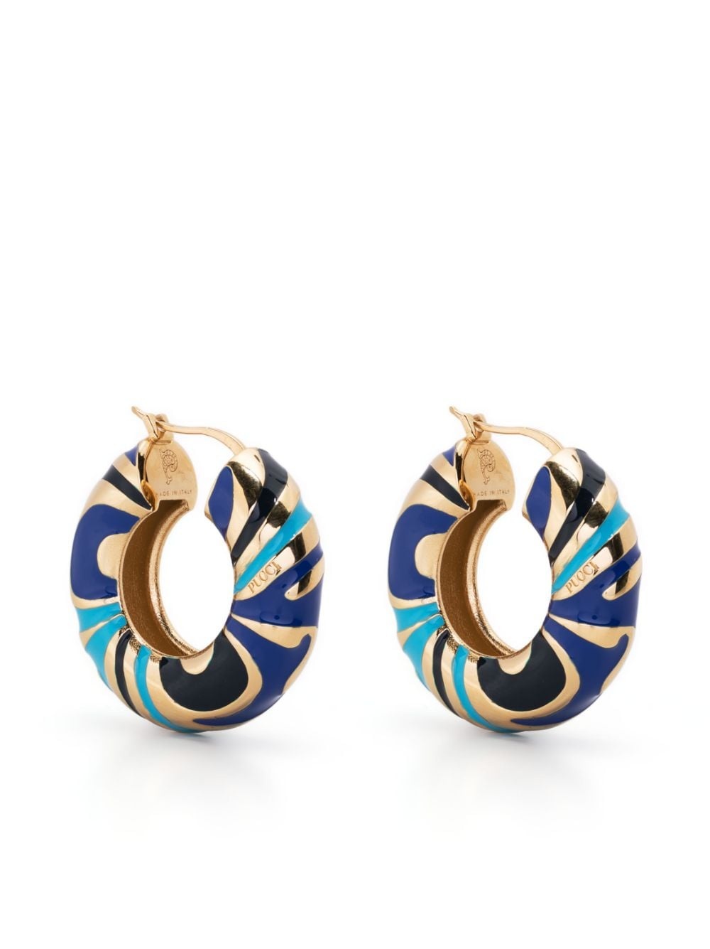 abstract-print hoop earrings - 1