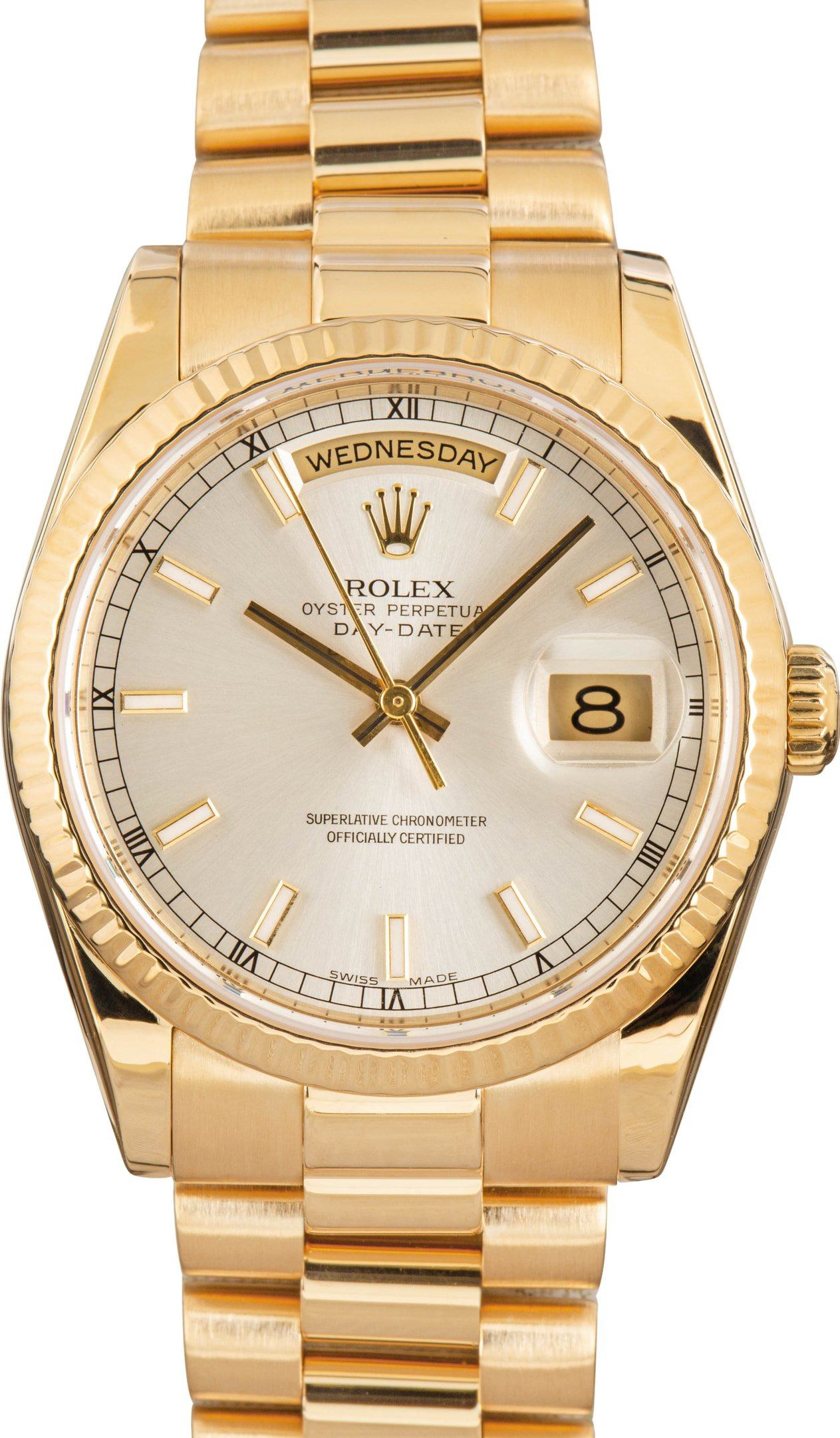 Pre-owned Rolex Day-Date ref 118238 Silver Dial - 1
