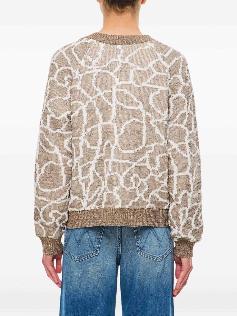 patterned zip-front cardigan - 3