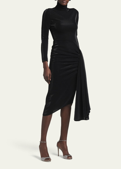 GIORGIO ARMANI Draped Iridescent Jersey Midi Dress outlook