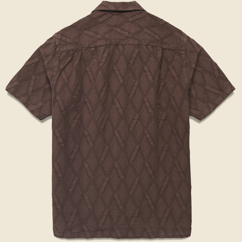 Portuguese Flannel Ike Camp Shirt - Brown outlook
