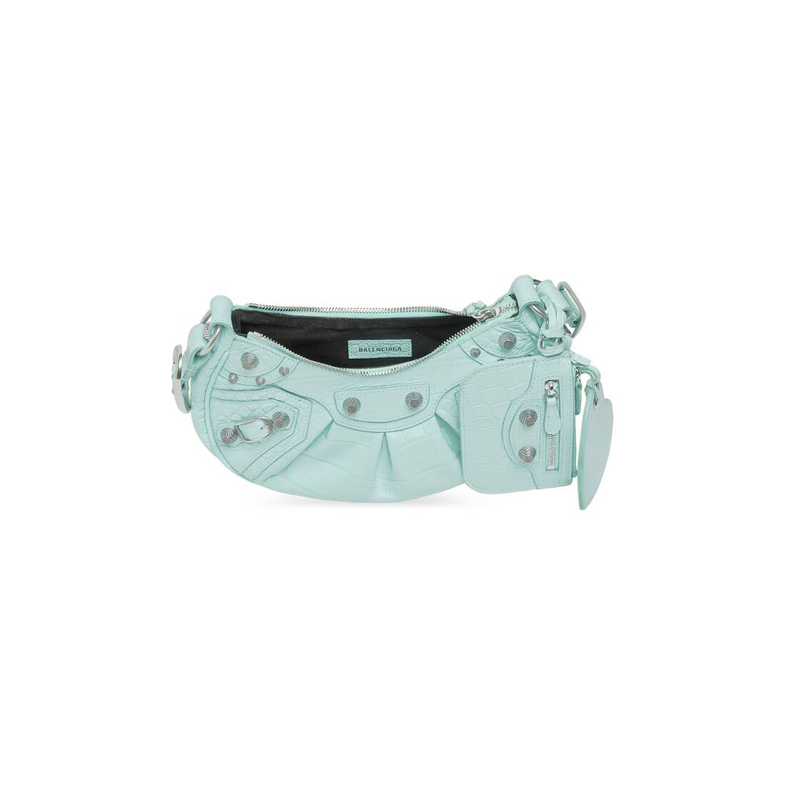 Women's Le Cagole Xs Shoulder Bag Crocodile Embossed  in Mint - 6