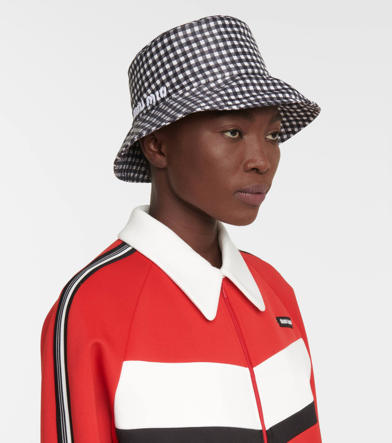 Miu Miu Gingham silk faille bucket hat outlook