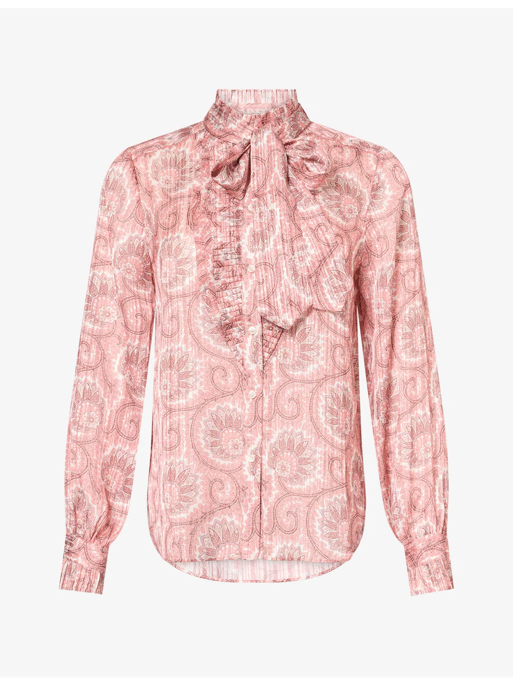 Paisley-Print Satin Blouse - 1