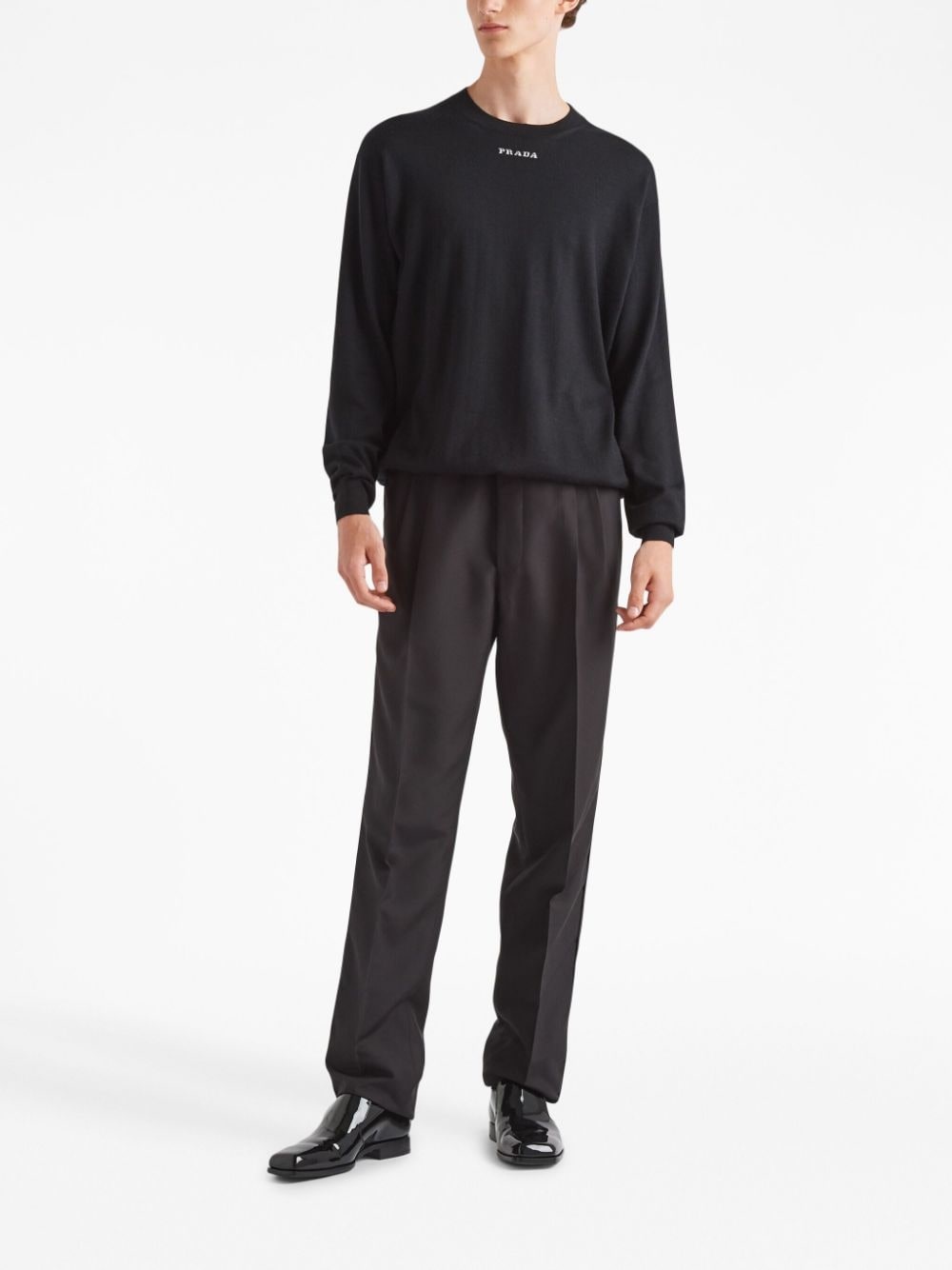intarsia-logo cashmere jumper - 2
