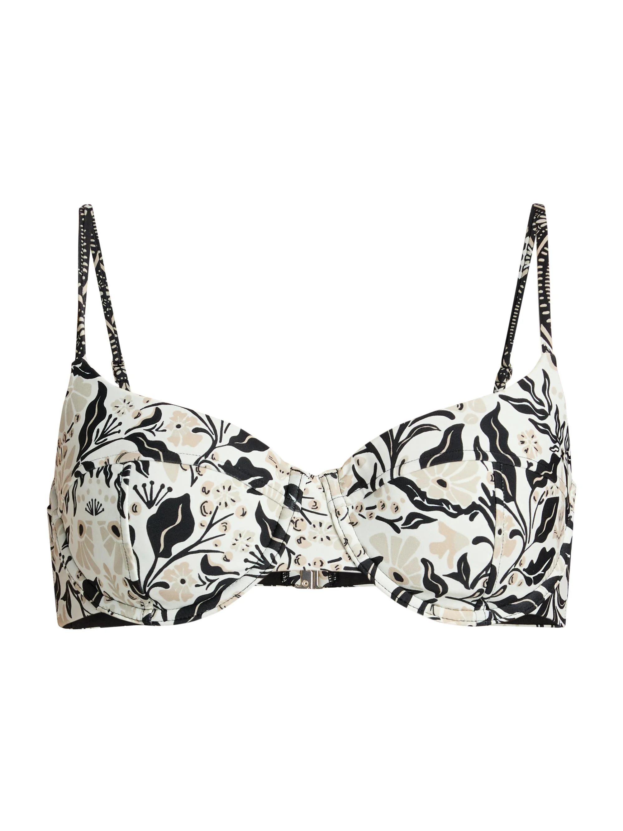 Women's Mona Floral Underwire Bikini Top - Black Combo - 1