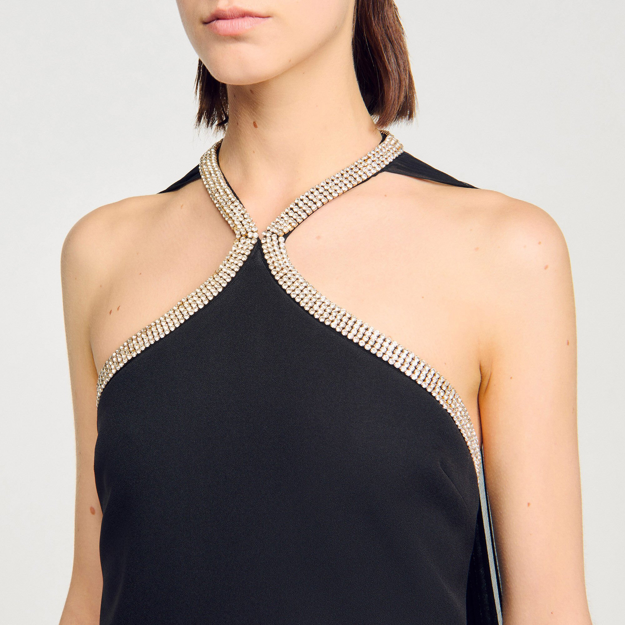 MINI CAPE DRESS WITH RHINESTONES - 3