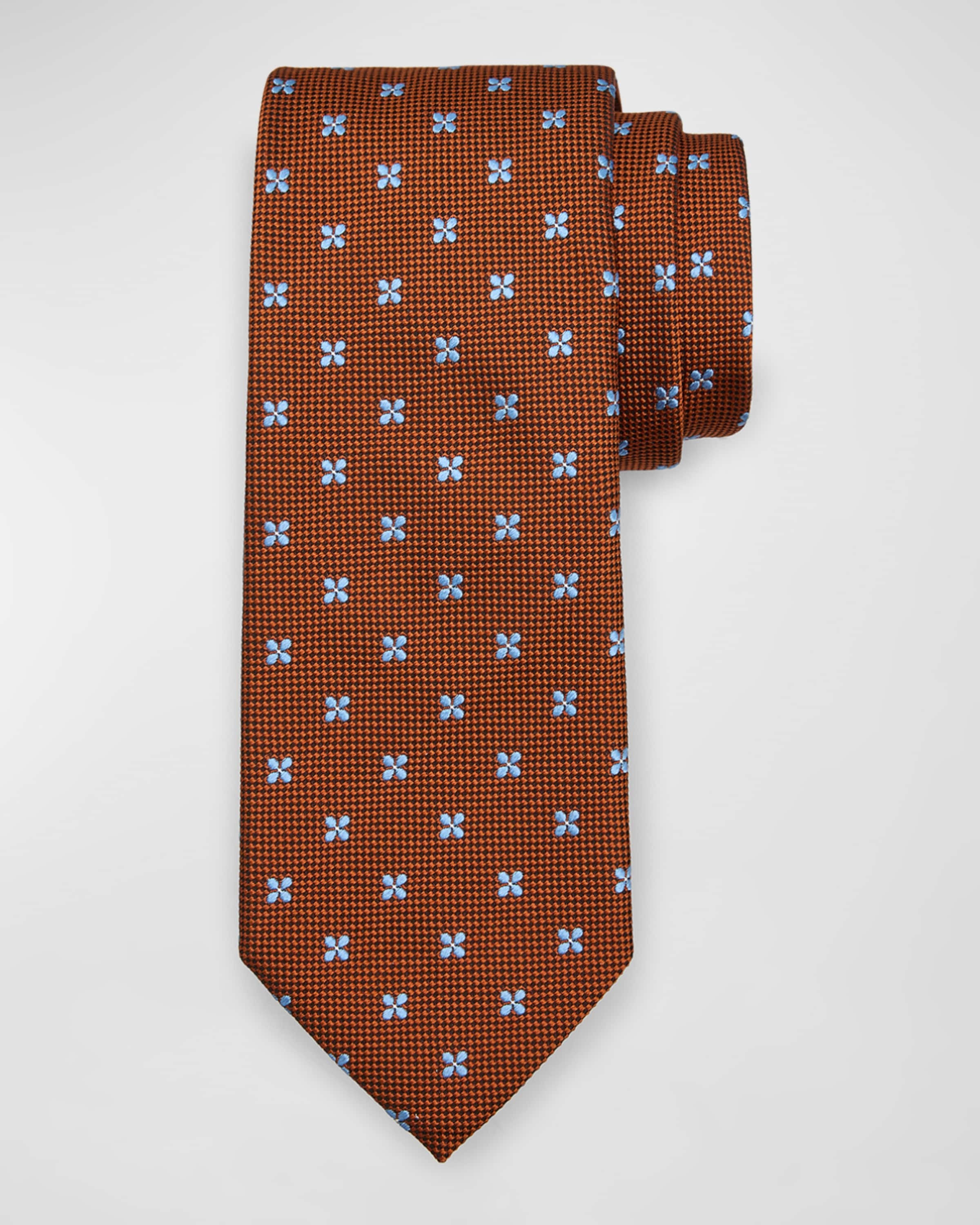 Men's Floral Silk Tie - 1