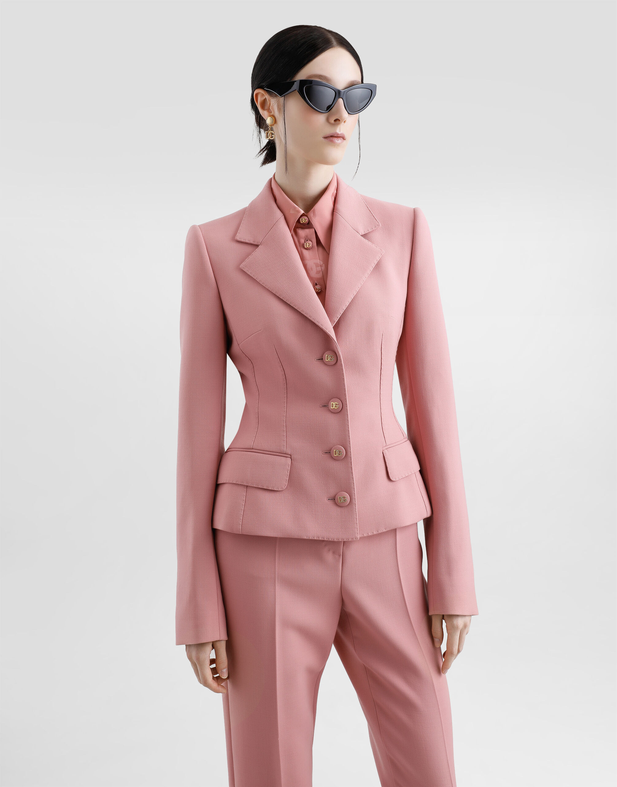 Single-breasted wool crepe Dolce jacket - 4