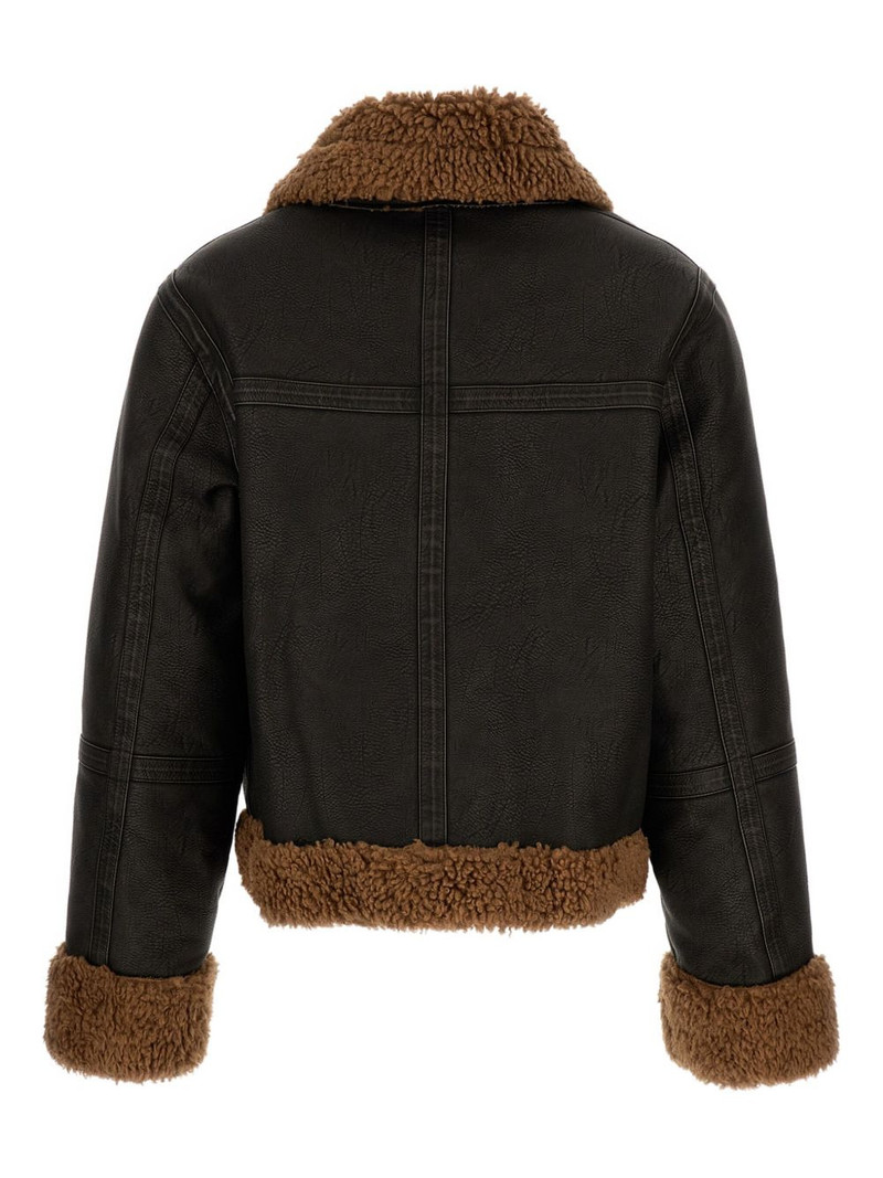 STAND STUDIO shearling-trimmed faux-fur jacket outlook