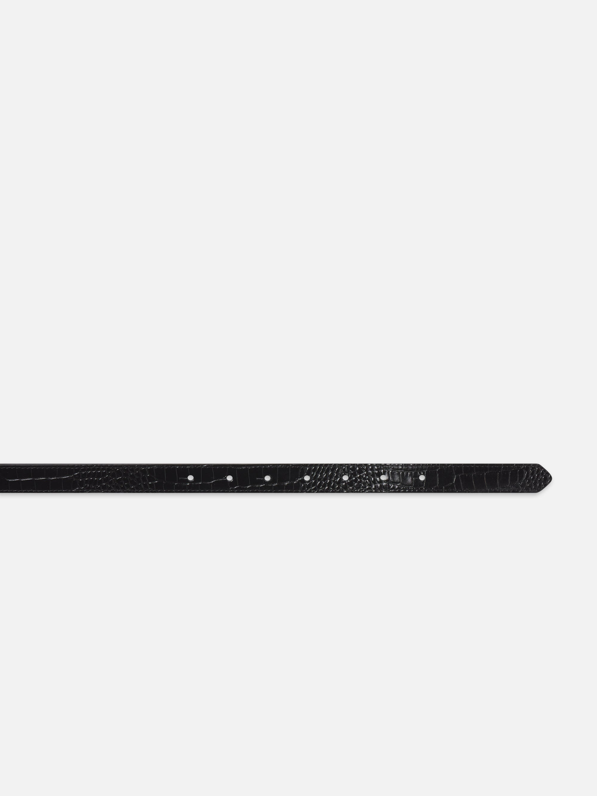 Angular Buckle Belt in Black Croc - 4
