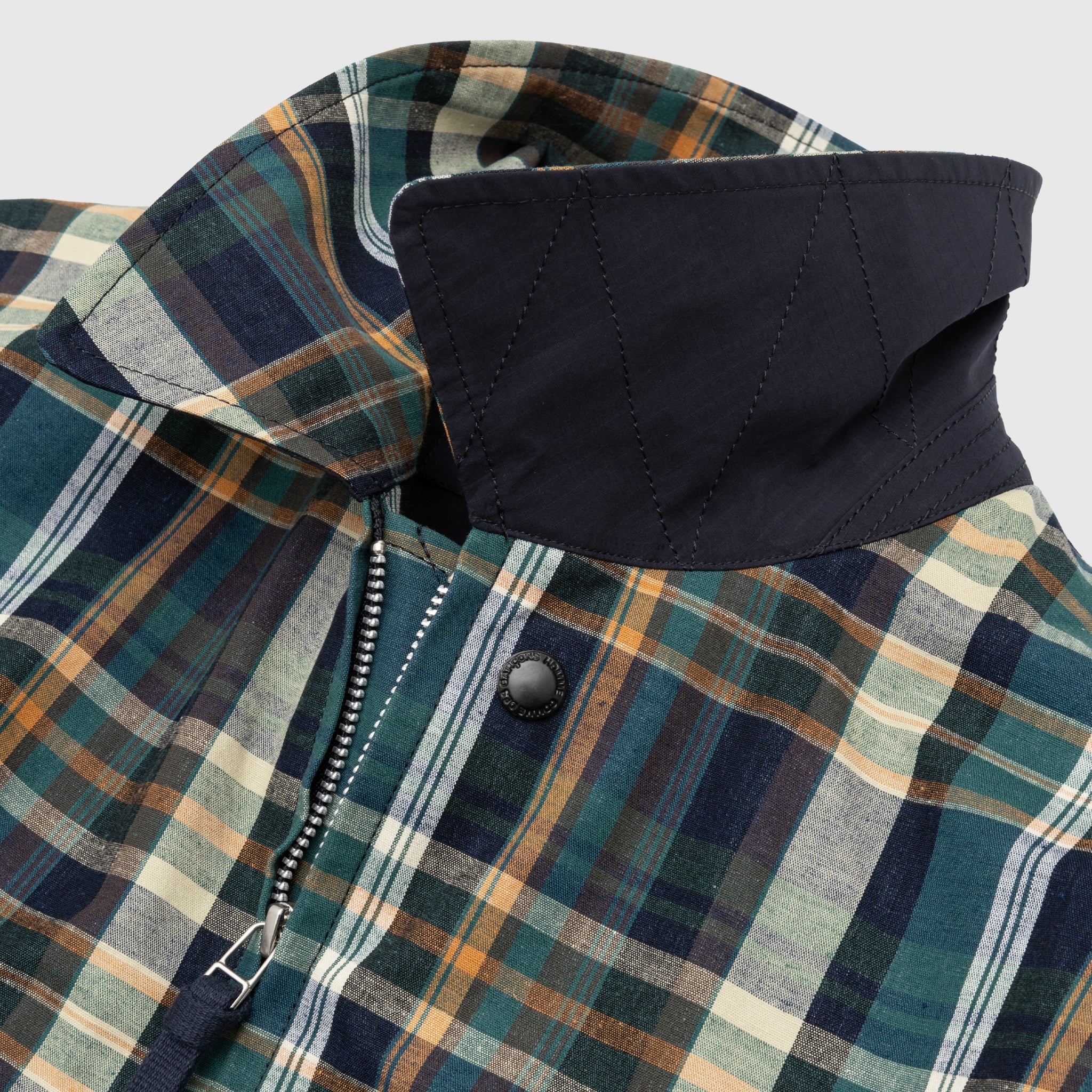 COTTON LINEN CHECK TRIPLE LAYER JACKET - 3