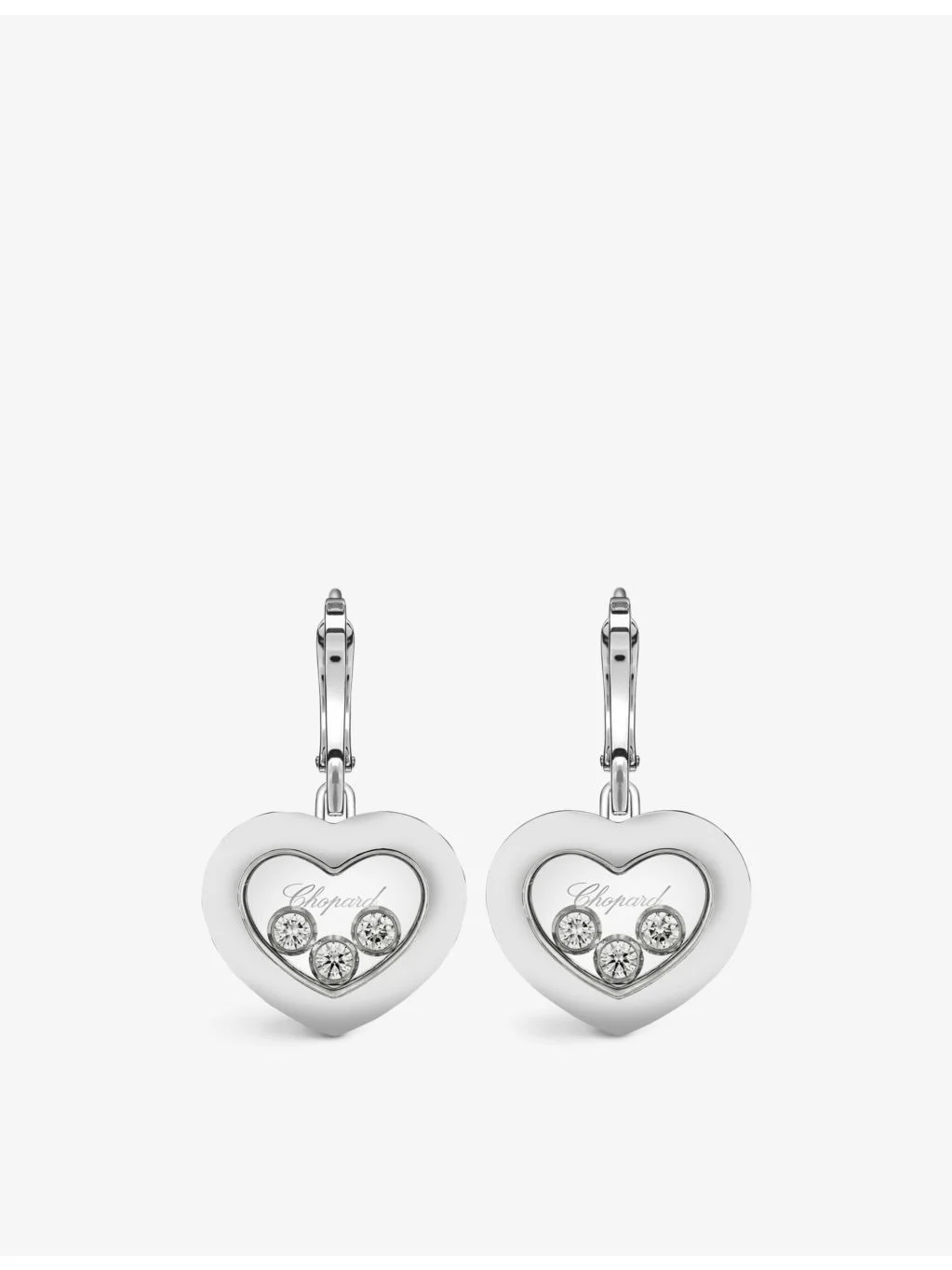Happy Diamonds 18ct white-gold and diamond earrings - 1