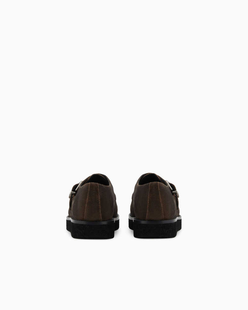 EMPORIO ARMANI NEW YORK CAPSULE COLLECTION MONKSTRAPS IN DAPPLED CRUST LEATHER outlook