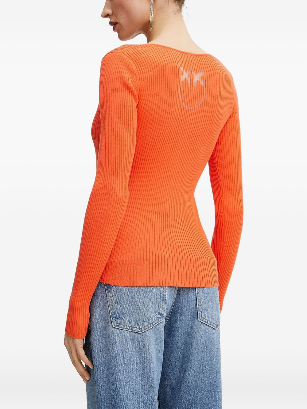 ribbed long-sleeved top - 3
